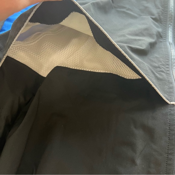 Vintage 90s ASICS Gore Tex Full Zip Windbreaker Jacket Blue Black Retro Size L - Picture 4 of 8